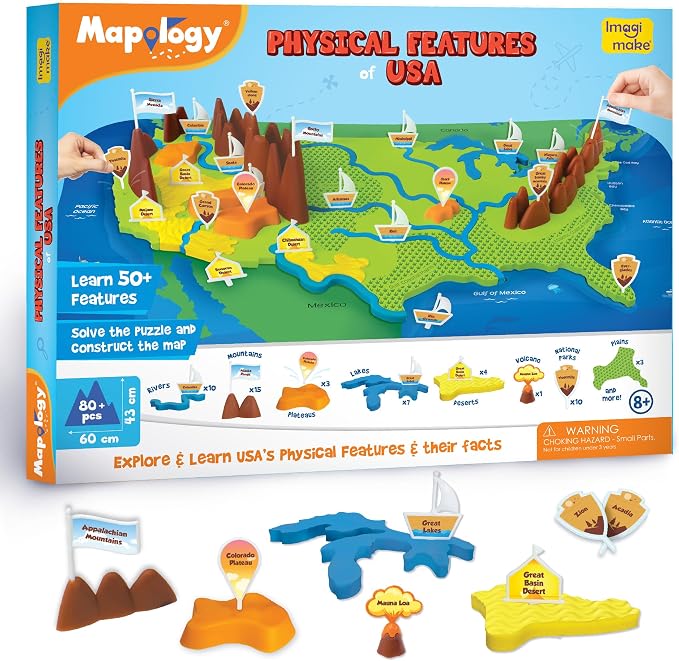 Imagimake Mapology Physical Features USA Puzzle | Mountains, National Parks by Imagimake