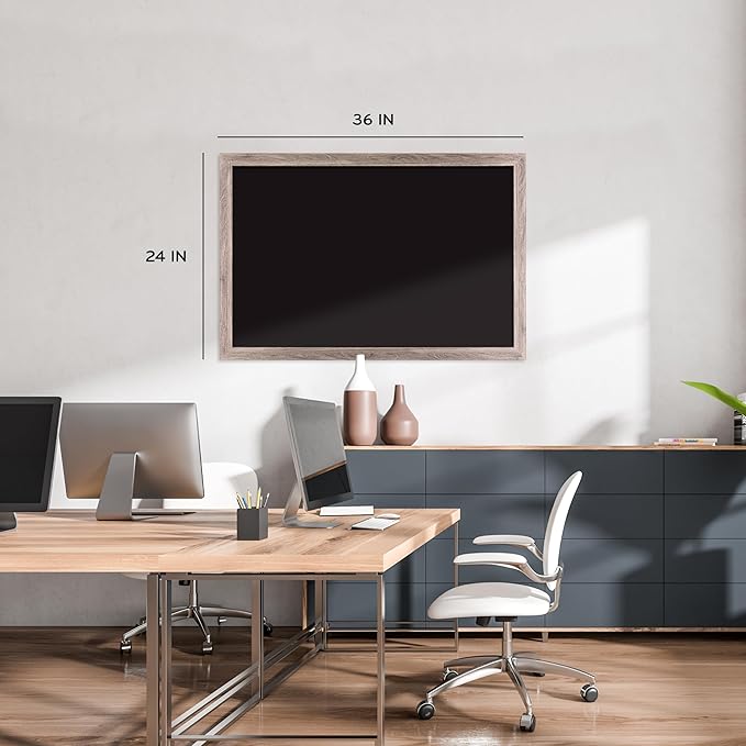 U Brands Magnetic Chalkboard, Rustic Wood Frame, Premium Matte Surface - Image 2