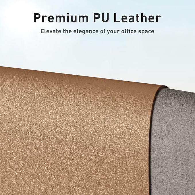 Aothia Faux Leather Desk Mat for Keyboard & Mouse | Large desk mat for keyboard - Image 2