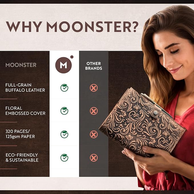 moonster Leather Journals for Women for Writing - Image 5