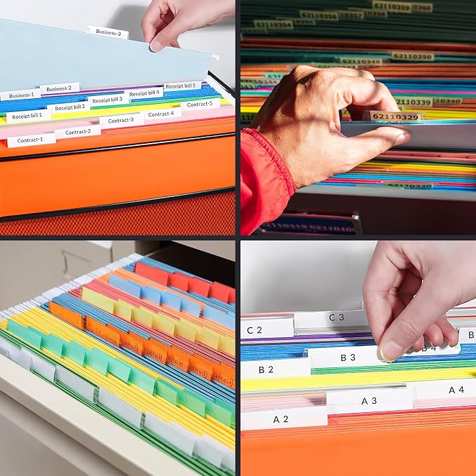 200 Pcs File Folder Tabs and 200 Pcs 2 Inch Hanging File Inserts Labels - Image 6