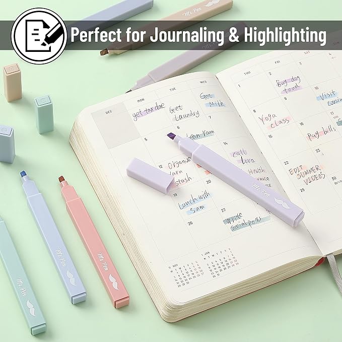 Mr. Pen- Aesthetic Highlighters No Bleed, 8 Pack, Morandi Colors | Chisel Tip - Image 8