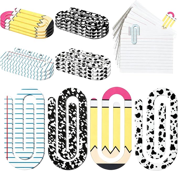 Back to School Paper Clips 4 Inch 12 Pcs Jumbo Acrylic Paperclips | Back to by Unknown