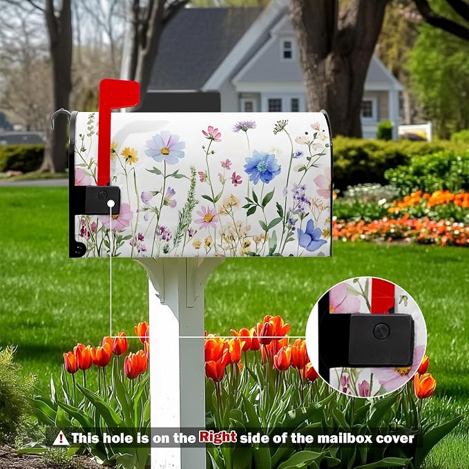 Spring Summer Mailbox Covers Magnetic Colorful Floral Flowers Post Letter Box - Image 2