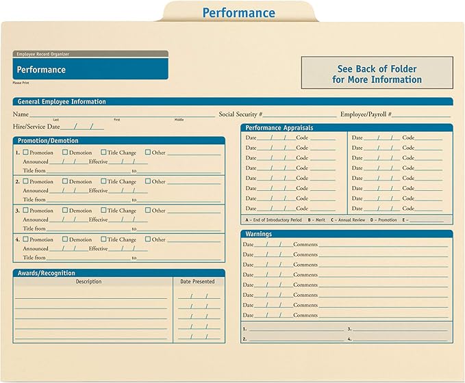 ComplyRight Performance Folder, Document Filing Folder by ComplyRight