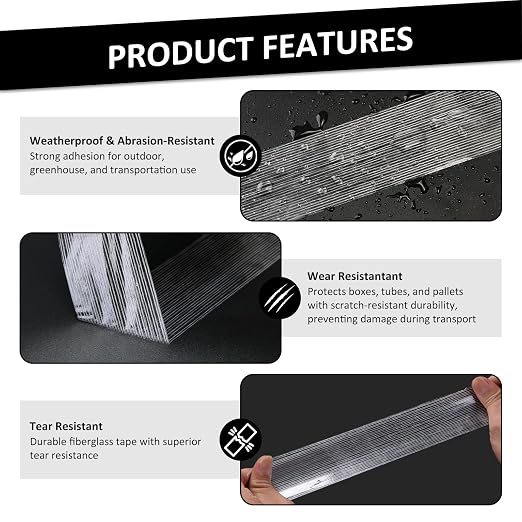 Ealyder Tape 5 Pack Transparent Reinforced Fiberglass Tape – 2 Inch x 30 Yards - Image 6
