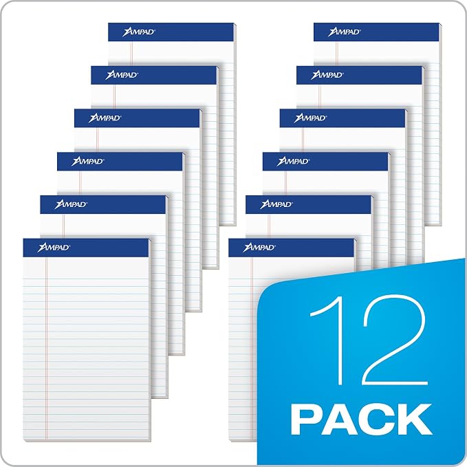 Ampad 5 x 8 Legal Pads, 12 Pack, Narrow Ruled, 50 Sheets Per Writing Pad - Image 6