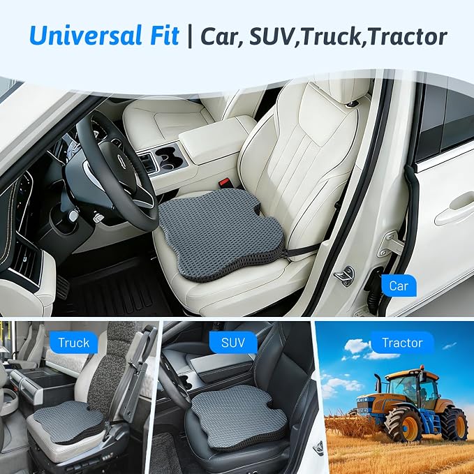 Wedge Car Seat Cushion for Better Visibility & Sciatica Pain Relief - Image 7