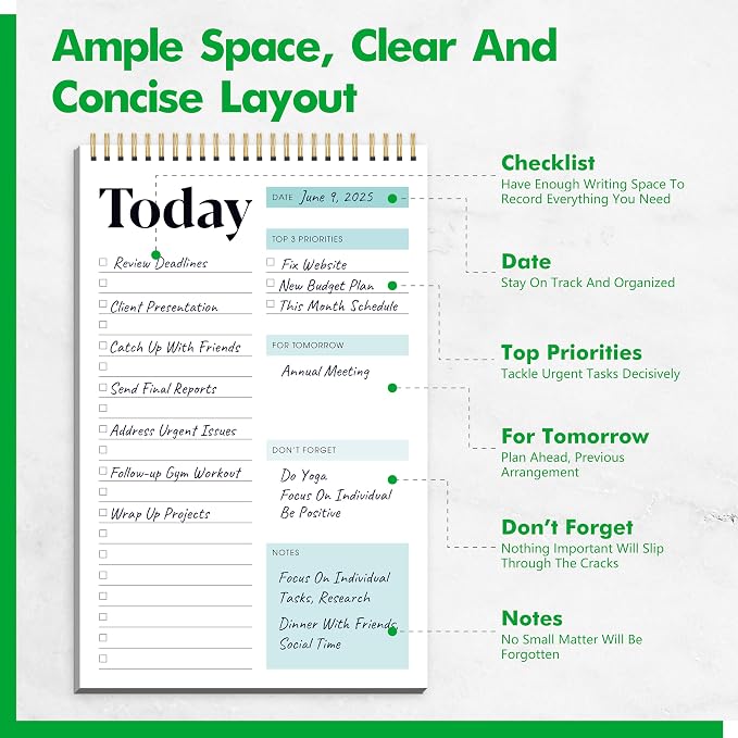2 To Do List Notepads, Daily Planner Notebook - Image 2