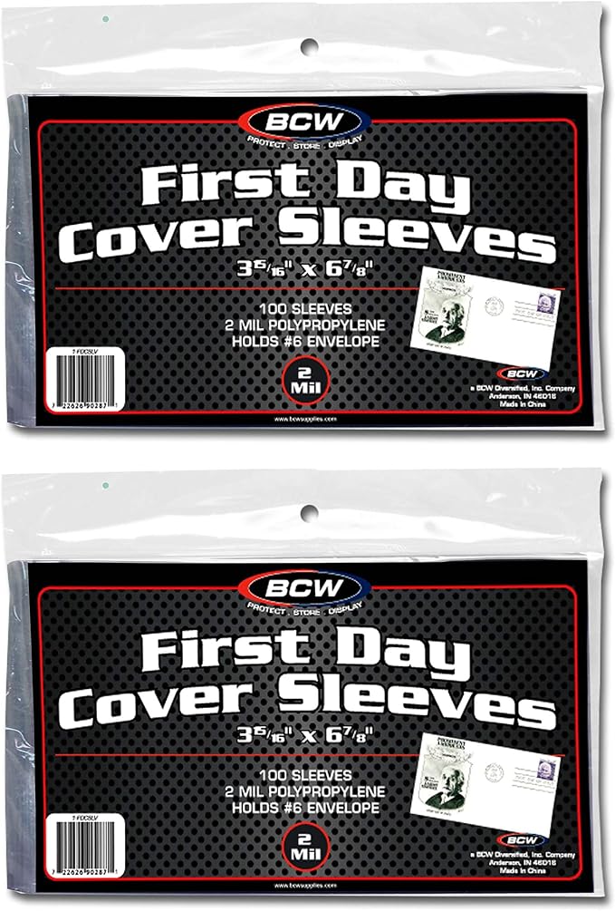 BCW First Day Cover Sleeves | Clear, Archival-Quality Protection by BCW