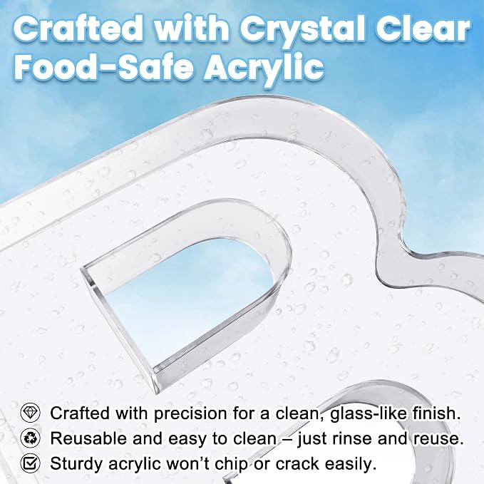 11" Clear Acrylic Letter & Number Charcuterie Tray-Reusable Fillable Alphabet - Image 6