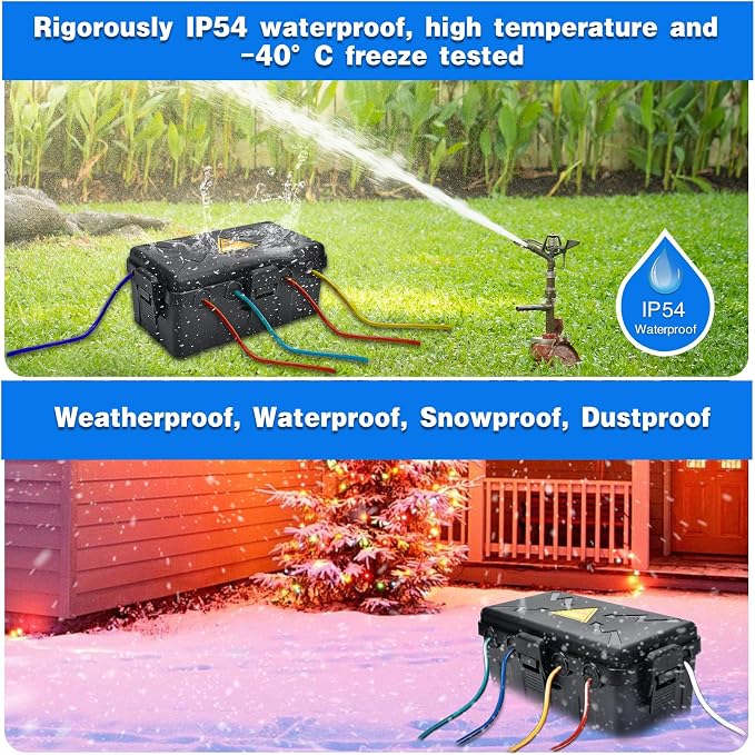 Hrensaw Medium Outdoor Electrical Box, Weatherproof Connection Box w/6 Cable - Image 4