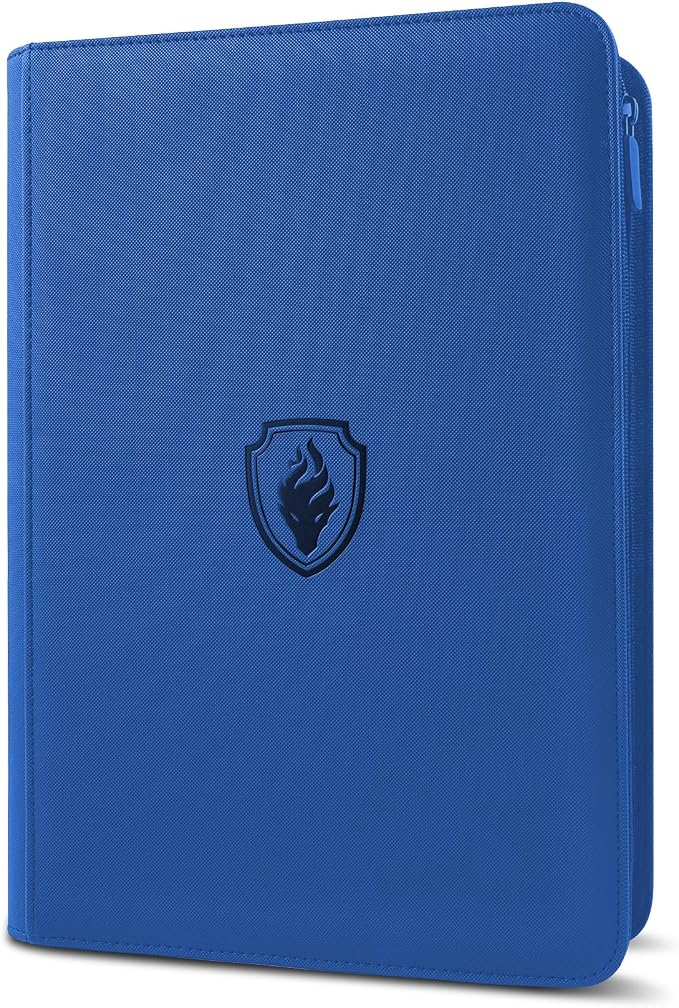 Premium Zip Card Binder, Fabmaker 9 Pocket Trading Card Binder, PU Cover Zipper by Fabmaker
