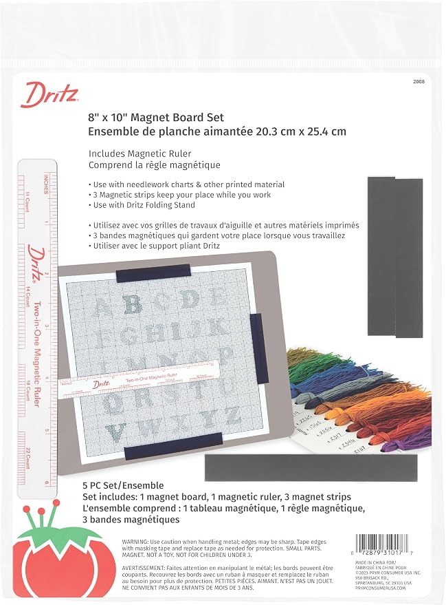 Dritz Magnet Board & Ruler, Needlework, Knitting & Crochet by Dritz