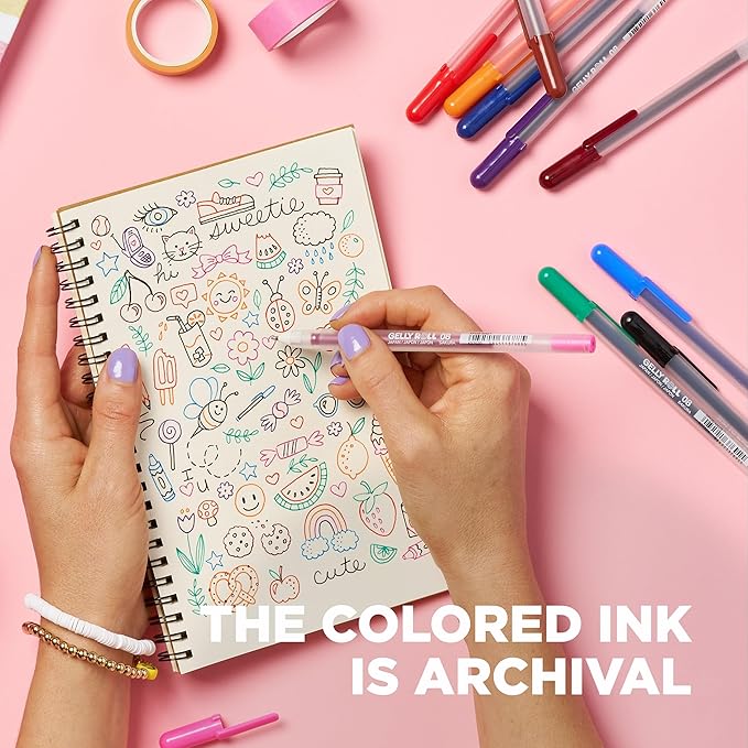 SAKURA Gelly Roll Gel Pens - Medium Point Ink Pen for Journaling, Art, or Drawing - Assorted Colored Ink - 10 Pack-DeskLoop Office