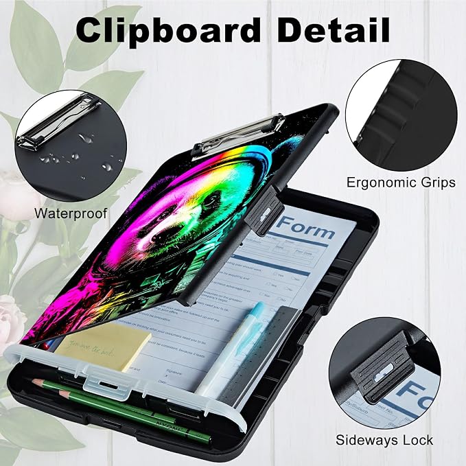 Planet Panda A4 Clipboard with Storage Pen Holder, Clipboards Organizer Nursing - Image 4