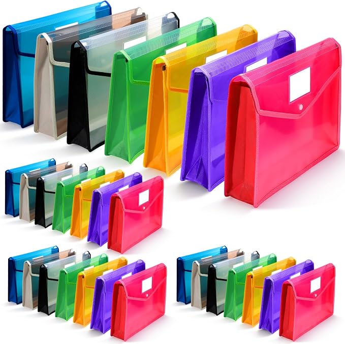 Epakh 36 Pack Plastic Expanding File Folders Expandable File Folder by Epakh
