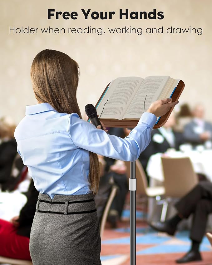 aboutool 2 in 1 Dual-use Floor Book Stand & Desktop Book Stand, Height - Image 3