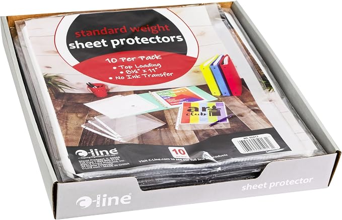 C-Line Top Loading Standard Weight Poly Sheet Protectors, 8.5 x 11 Inches - Image 2