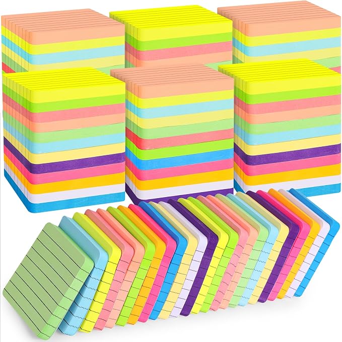 60 Pads Round Corner Lined Sticky Notes 3x3 in Post, 12 Bright Colors - Image 7