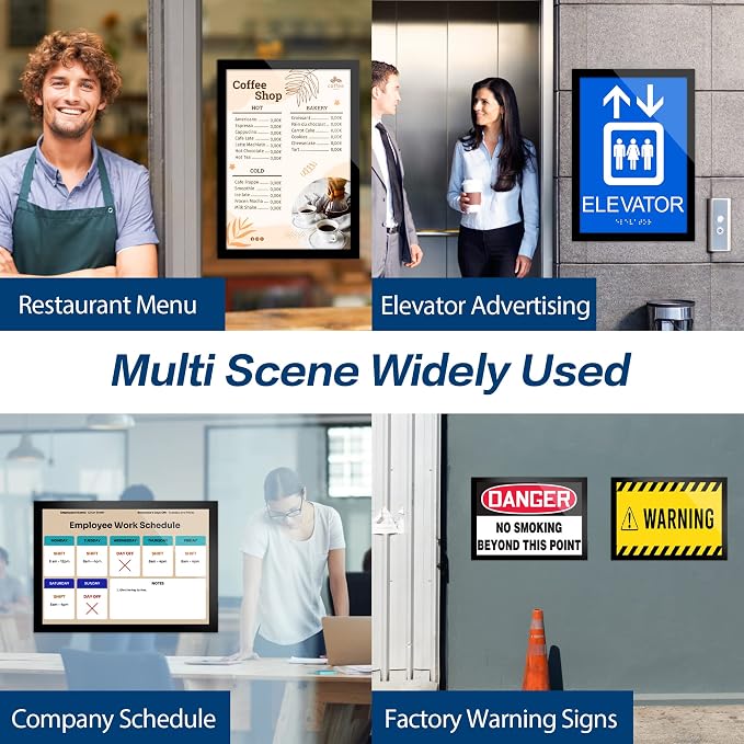 8.5" x 11" Acrylic Sign Holder Wall Mount, Self Adhesive Magnetic Display Frame - Image 9