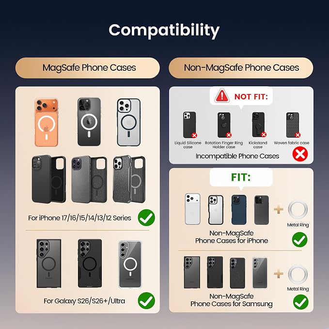 Foldable Double Sided Ring Magnetic Phone Grip & Kickstand, Finger Loop Strap - Image 8