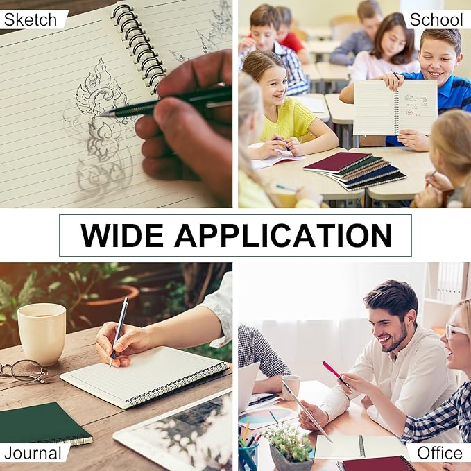 Spiral Notebook Bulk A5 College Ruled Journals Notebooks Lined 8.3 x 5.5 Inch Note Books Writing Thick Paper Notebook for Christmas Office Business School Gifts Supplies(Classic Colors, 72 Pcs)-DeskLoop Office