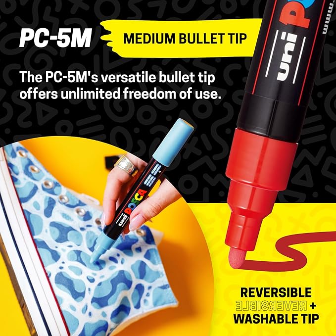 Uni Posca Paint Markers, 5M Medium Acrylic Markers - Image 6