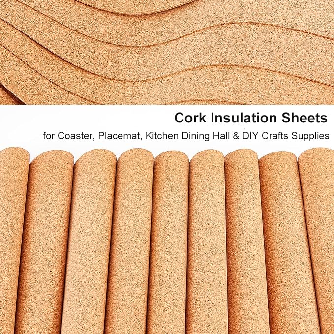 OLYCRAFT 10 Sheets 1mm Thick Cork Sheets 12x6.1 Inch Thin Cork Roll Brown Corks - Image 3