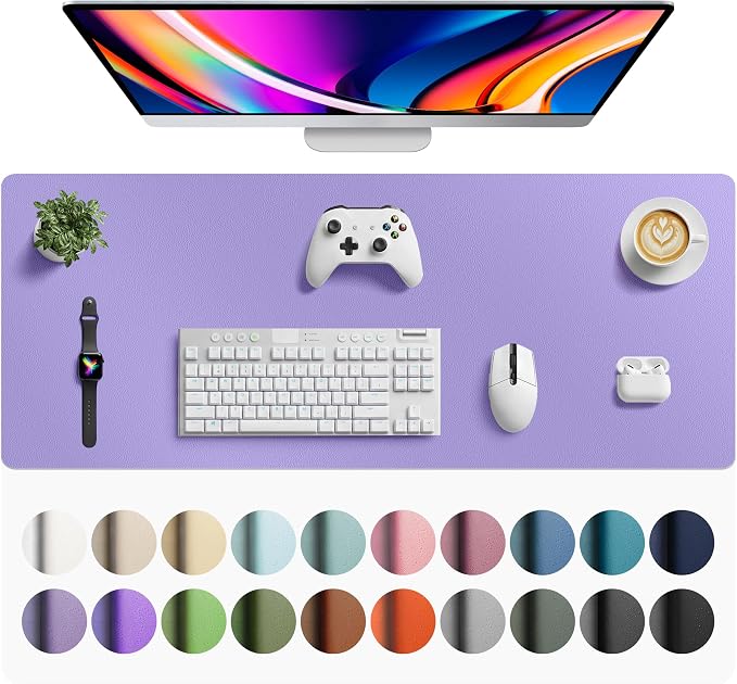 Aothia Faux Leather Desk Mat Mouse Pad, Light Purple by AothiaSimpleNaturalUnique