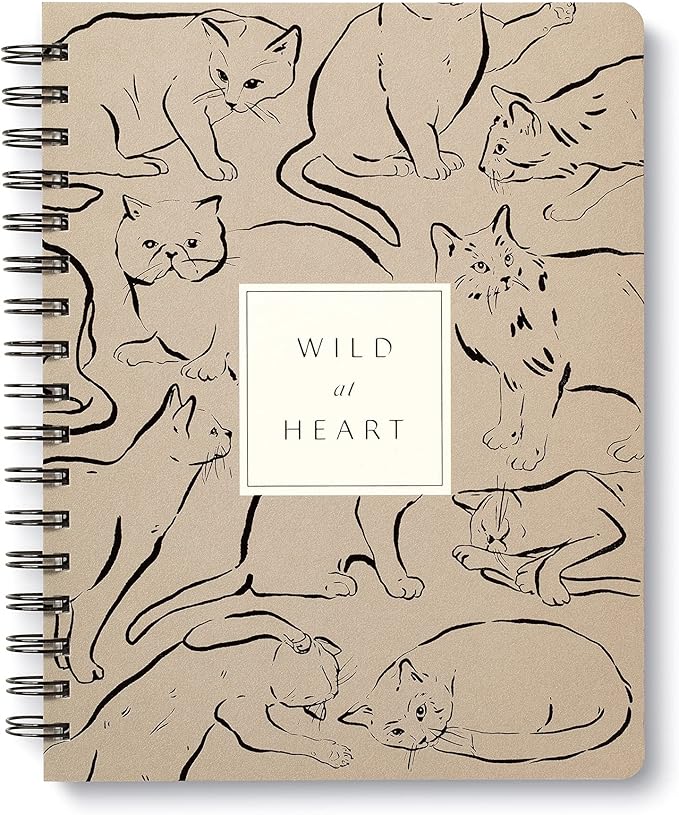 Compendium Spiral Notebook - Wild at Heart — A Designer Spiral Notebook with 192 Lined Pages, College Ruled, 7.5”W x 9.25”H-DeskLoop Office