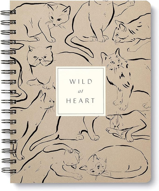 Compendium Spiral Notebook - Wild at Heart — A Designer Spiral Notebook with 192 Lined Pages, College Ruled, 7.5”W x 9.25”H-DeskLoop Office