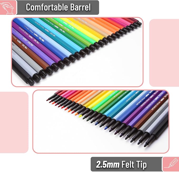 Mr. Pen- Felt Tip Markers, 24 Pack, 2.5 mm | Bible Journaling Markers, Bold - Image 3