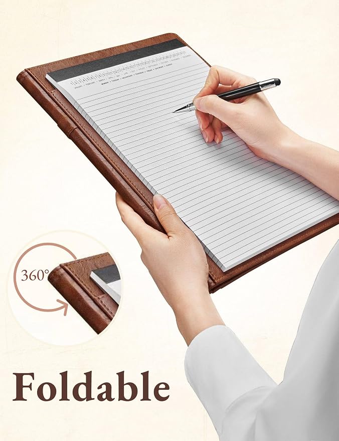 Mymazn Padfolio, Portfolio Folder, Legal Pad Holder, Resume Folder | Faux - Image 4