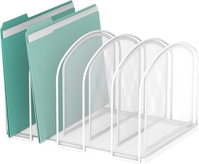 SUPEASY File Organizer 5-Section Mesh Desk Organizer, Upright File Organizer by SUPEASY