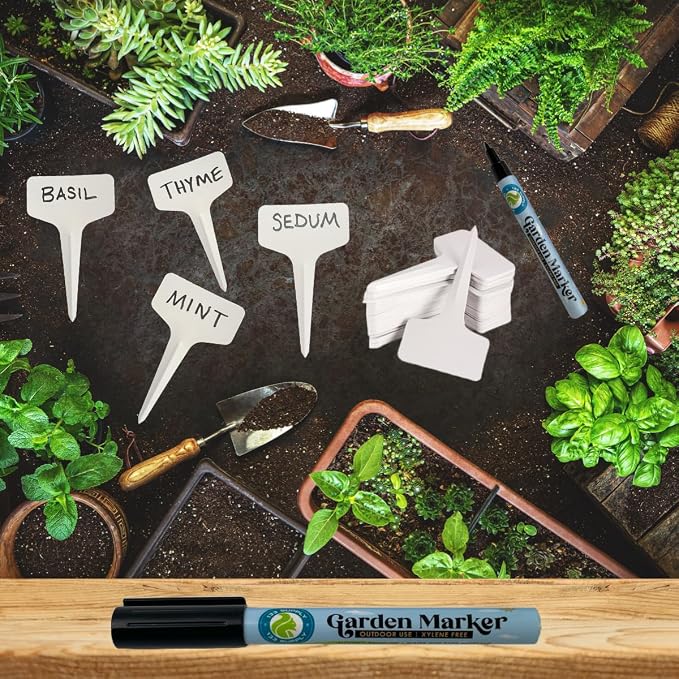 2 Pack Garden Marker Pen Permanent Markers Black - Image 2