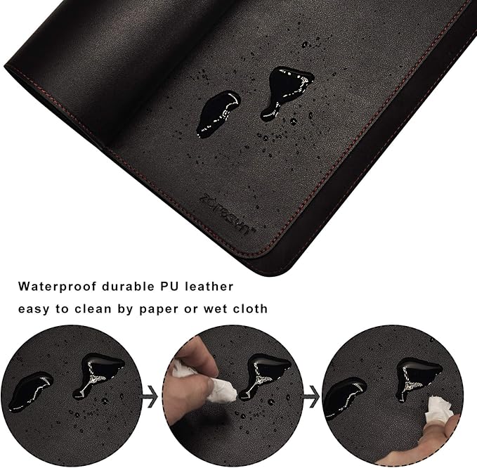ZORESYN Desk Pad, PU Leather Desk Blotter Protector, Large Gaming Mousepad Desk - Image 4