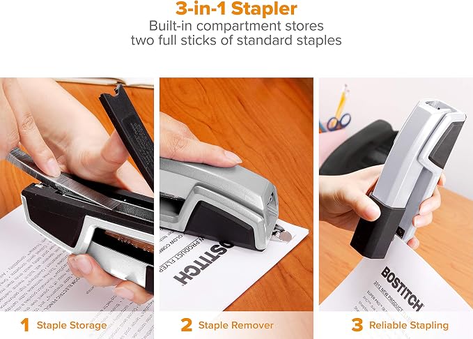 Bostitch Office Epic All Metal 3 in 1 Stapler, 25 Sheet Capacity, - Image 4