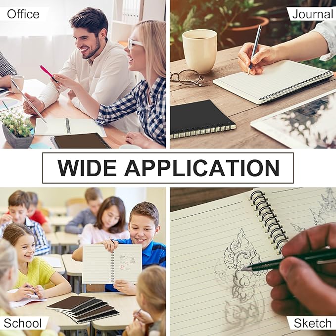 Yahenda 3 Pcs Spiral Notebook Bulk A5 Journal Lined 8.3'' x 5.5'' Writing Composition Paper Small Notepad Subject Notebook for Students Office Business Back to School Supplies (Dark Color)-DeskLoop Office