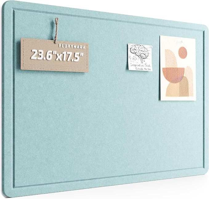 Fluxynara Bulletin Board, 23.6" x 17.5" Cork Board Alternative by FLUXYNARA