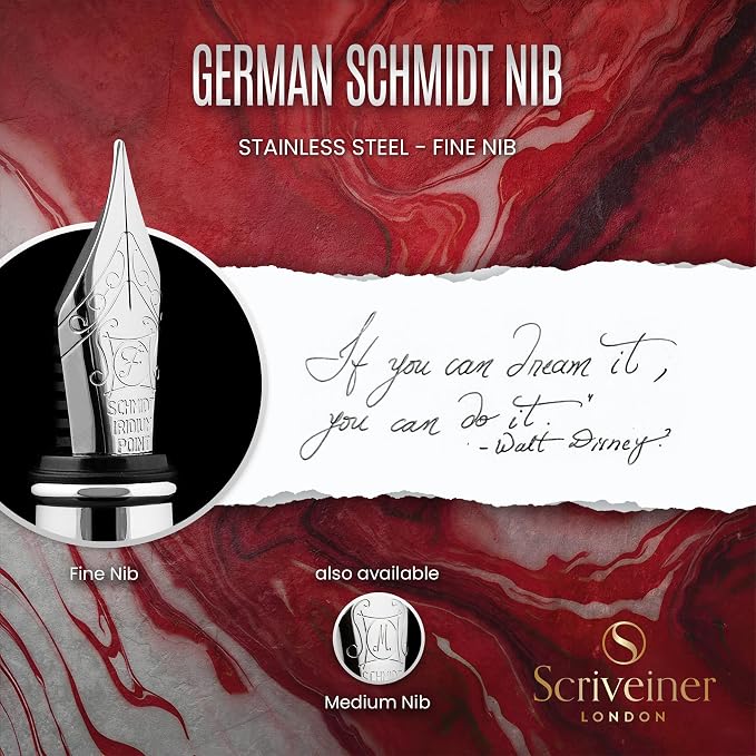 Scriveiner Deep Crimson Red Fountain Pen - Image 5
