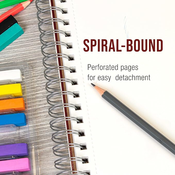 U.S. Art Supply 11"x14" Sketch Book Pad, 2 Pack, 60lb Spiral Bound - Image 4