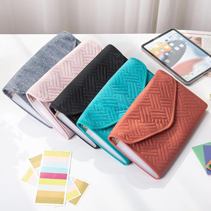 Fabric Bill Organizer with Pockets 10x6 Receipt Organizer - Image 5