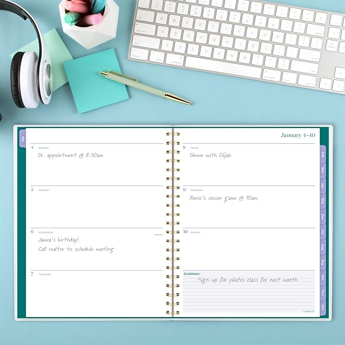 Mead Cambridge 2027 Planner, Weekly & Monthly, 8.5" x 11", Ombre Mist - Image 2
