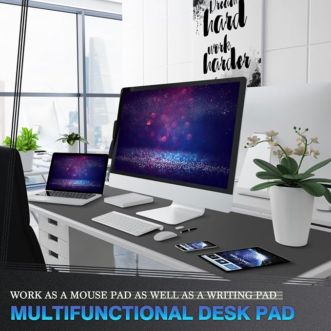 K KNODEL Large Office Leather Desk Mat, Mouse and Keyboard Pad, Computer and - Image 2
