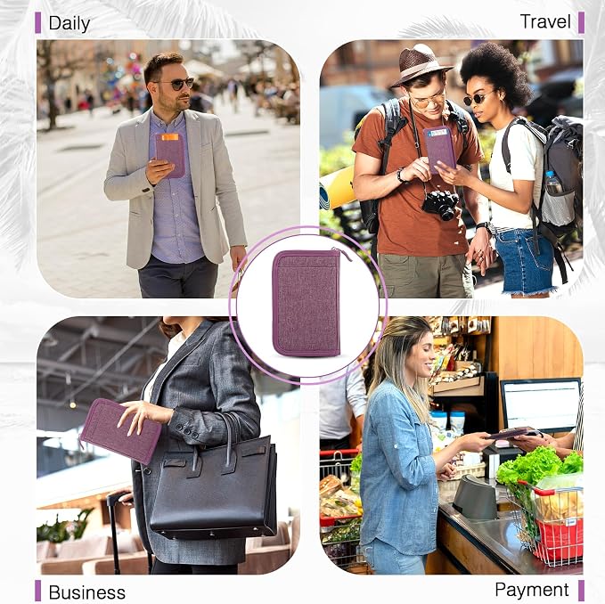 Single Passport Holder for Travel, RFID Travel Document Organizer for Women - Image 6