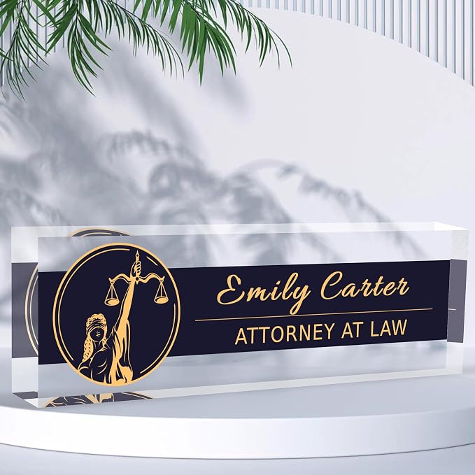 Custom Desk Name Plate Personalized, Acrylic Name Plates by Flpoxzd