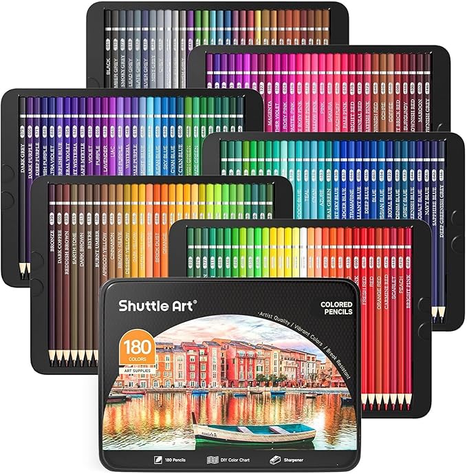 Shuttle Art 180 Coloring Pencils by ShuttleArt