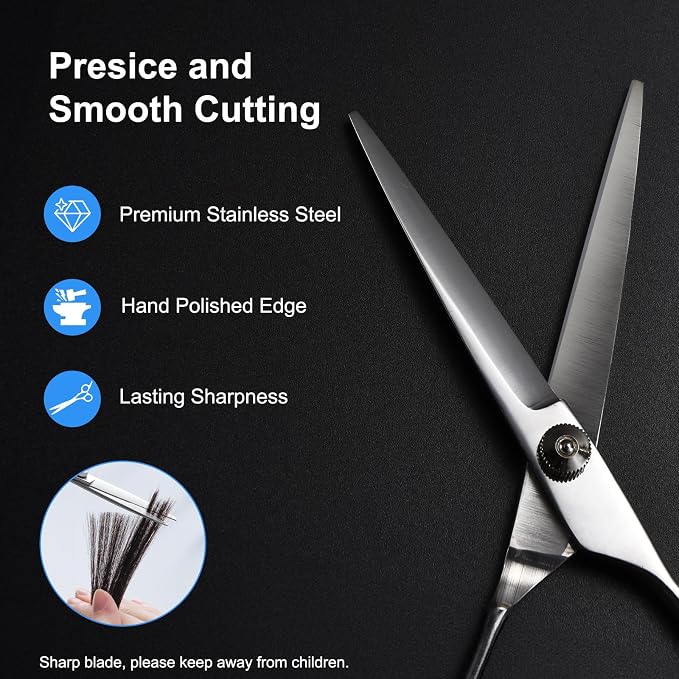 Hair Cutting Scissors, 6.5" Stainless Steel Barber Haircut Shears - Image 3