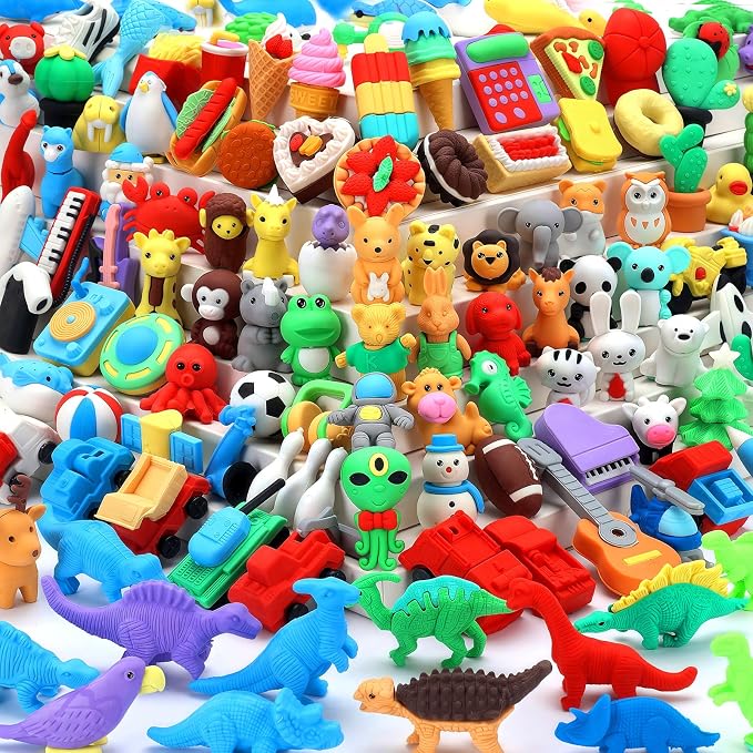 URSKYTOUS 121Pcs Animal Erasers Desk Pets by URSKYTOUS